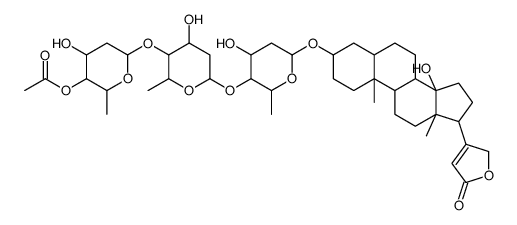 [4-hydroxy-6-[4-hydroxy-6-[4-hydroxy-6-[[14-hydroxy-10,13-dimethyl-17-(5-oxo-2H-furan-3-yl)-1,2,3,4,5,6,7,8,9,11,12,15,16,17-tetradecahydrocyclopenta[a]phenanthren-3-yl]oxy]-2-methyloxan-3-yl]oxy-2-methyloxan-3-yl]oxy-2-methyloxan-3-yl] acetate Structure