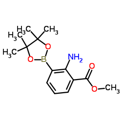 Methyl 2-amino-3-(4,4,5,5-tetramethyl-1,3,2-dioxaborolan-2-yl)benzoate结构式