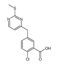 2-chloro-5-((2-methylsulfanylpyrimidin-4-yl)methyl)benzoic acid结构式