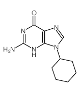 6H-Purin-6-one,2-amino-9-cyclohexyl-1,9-dihydro-结构式