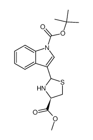 1-(tert-butoxycarbonyl)-4-methoxycarbonyl-3-(thiazolidin-2-yl)indole结构式