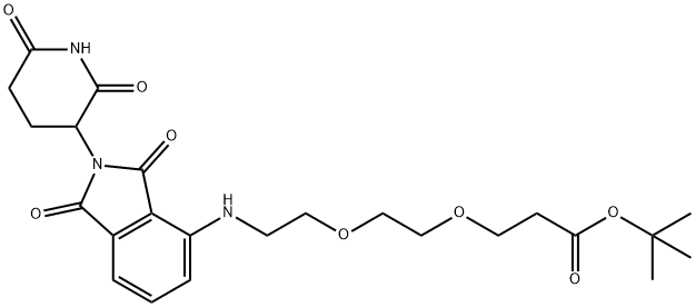 Thalidomide-4-NH-PEG2-COO(t-Bu)结构式