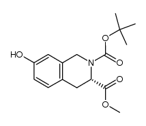 methyl (S)-2-tert-butoxycarbonyl-7-hydroxy-1,2,3,4-tetrahydroisoquinoline-3-carboxylate结构式