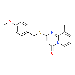 2-[(4-Methoxybenzyl)sulfanyl]-9-methyl-4H-pyrido[1,2-a][1,3,5]triazin-4-one structure