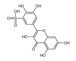 2,3-dihydroxy-5-(3,5,7-trihydroxy-4-oxochromen-2-yl)benzenesulfonic acid结构式