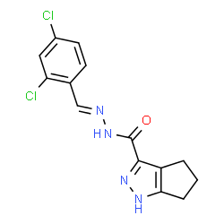 (E)-N-(2,4-dichlorobenzylidene)-1,4,5,6-tetrahydrocyclopenta[c]pyrazole-3-carbohydrazide structure