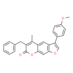 6-benzyl-3-(4-methoxyphenyl)-5-methylfuro[3,2-g]chromen-7-one structure