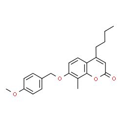 4-butyl-7-[(4-methoxyphenyl)methoxy]-8-methylchromen-2-one结构式