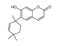 7-Hydroxy-6-(1,4,4-trimethyl-2-cyclohexen-1-yl)-2H-1-benzopyran-2-one结构式