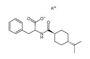 potassium ((1r,4R)-4-isopropylcyclohexane-1-carbonyl)-D-phenylalaninate结构式