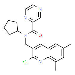 Pyrazinecarboxamide, N-[(2-chloro-6,8-dimethyl-3-quinolinyl)methyl]-N-cyclopentyl- (9CI) structure