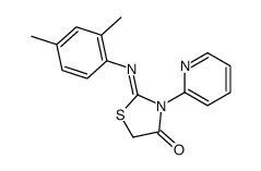 2-(2,4-dimethylphenyl)imino-3-pyridin-2-yl-1,3-thiazolidin-4-one Structure