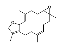 1a,2,3,6,7,9,10a,13,14,14a-Decahydro-1a,5,8,12-tetramethyloxireno[9,10]cyclotetradeca[1,2-b]furan Structure