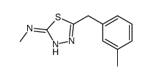 N-methyl-5-[(3-methylphenyl)methyl]-1,3,4-thiadiazol-2-amine结构式