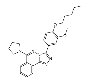 3-(3-methoxy-4-pentoxyphenyl)-6-pyrrolidin-1-yl-[1,2,4]triazolo[3,4-a]phthalazine结构式