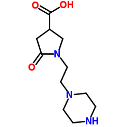 5-OXO-1-(2-PIPERAZIN-1-YL-ETHYL)-PYRROLIDINE-3-CARBOXYLIC ACID Structure