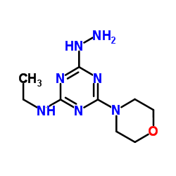 N-Ethyl-4-hydrazino-6-(4-morpholinyl)-1,3,5-triazin-2-amine结构式