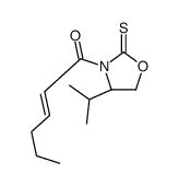 1-[(4S)-4-propan-2-yl-2-sulfanylidene-1,3-oxazolidin-3-yl]hex-2-en-1-one结构式