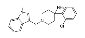 4-(2-chlorophenyl)-1-(1H-indol-3-ylmethyl)piperidin-4-amine Structure