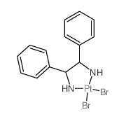 (2-azanidyl-1,2-diphenyl-ethyl)azanide; dibromoplatinum结构式