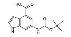 1H-Indole-4-carboxylic acid, 6-[[(1,1-diMethylethoxy)carbonyl]aMino]- structure