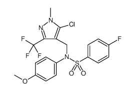 Benzenesulfonamide, N-[[5-chloro-1-methyl-3-(trifluoromethyl)-1H-pyrazol-4-yl]methyl]-4-fluoro-N-(4-methoxyphenyl) Structure
