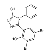 4-phenyl-3-(2-hydroxy-3,5-dibromophenyl)-5-mercapto 1,2,4-triazole Structure