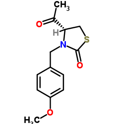 (R)-3-(4-methoxybenzyl)-4-acetylthiazolidin-2-one Structure