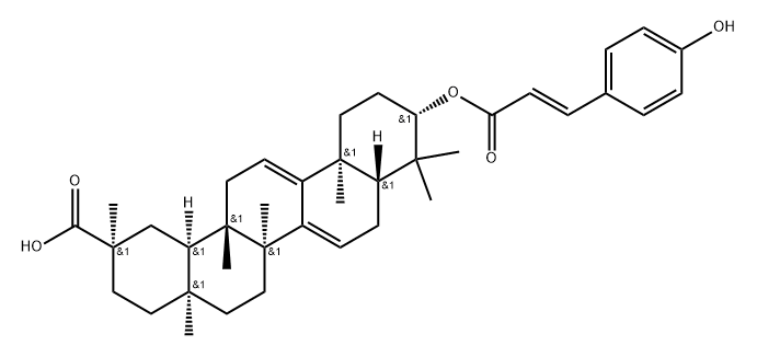 3-beta-O-(E)-coumaroyl-D:C-friedooleana-7,9(11)-dien-29-oic acid结构式