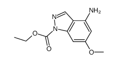 ethyl 4-amino-6-methoxy-1H-indazole-1-carboxylate结构式