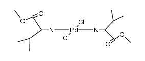 trans-dichlorobis(2-imino-3-methylbutane acid-methylester)palladium Structure