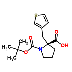 BOC-(S)-ALPHA-(3-THIOPHENYLMETHYL)-PROLINE structure