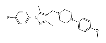 1-((1-(4-fluorophenyl)-3,5-dimethyl-1H-pyrazol-4-yl)methyl)-4-(4-methoxyphenyl)piperazine结构式