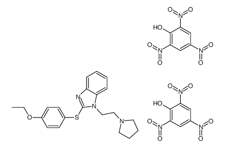 2-(4-ethoxyphenyl)sulfanyl-3-(2-pyrrolidin-1-ium-1-ylethyl)-1H-benzimidazol-3-ium,2,4,6-trinitrophenolate Structure