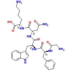 Glycyl-L-phenylalanyl-L-tryptophyl-L-asparaginyl-L-lysine Structure