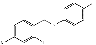 Benzene, 4-chloro-2-fluoro-1-[[(4-fluorophenyl)thio]methyl]- Structure
