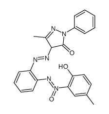 4-[2-(2-Hydroxy-5-methyl-phenyl-ONN-azoxy)-phenylazo]-5-methyl-2-phenyl-2,4-dihydro-pyrazol-3-one Structure