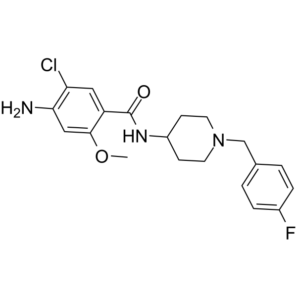 4-氨基-5-氯-N-[1-[(4-氟苯基)甲基]-4-哌啶基]-2-甲氧基苯甲酰胺结构式