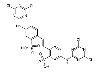 5,5'-bis-(4,6-dichloro-[1,3,5]triazin-2-ylamino)-2,2'-ethene-1,2-diyl-bis-benzenesulfonic acid结构式