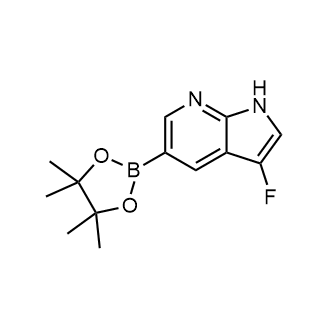 3-氟-5-(4,4,5,5-四甲基-1,3,2-二氧杂硼烷-2-基)-1H-吡咯并[2,3-b]吡啶结构式