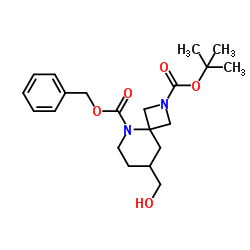 5-Benzyl 2-tert-butyl 8-(hydroxymethyl)-2,5-diazaspiro[3.5]nonane-2,5-dicarboxylate structure