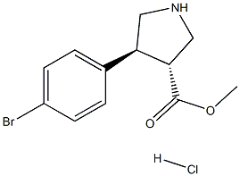 rel-methyl (3R,4S)-4-(4-bromophenyl)pyrrolidine-3-carboxylate hydrochloride structure