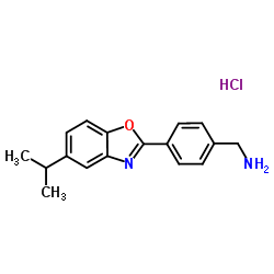 1-[4-(5-Isopropyl-1,3-benzoxazol-2-yl)phenyl]methanamine hydrochloride (1:1)结构式