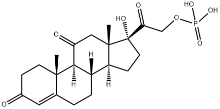 17α,21-Dihydroxypregn-4-ene-3,11,20-trione 21-phosphate结构式