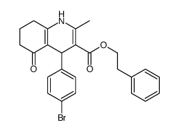 2-phenylethyl 4-(4-bromophenyl)-2-methyl-5-oxo-4,6,7,8-tetrahydro-1H-quinoline-3-carboxylate结构式