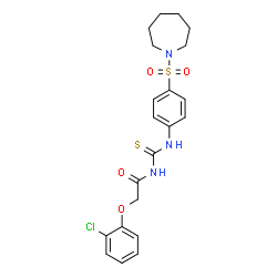 N-({[4-(1-azepanylsulfonyl)phenyl]amino}carbonothioyl)-2-(2-chlorophenoxy)acetamide结构式