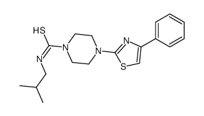 1-Piperazinecarbothioamide,N-(2-methylpropyl)-4-(4-phenyl-2-thiazolyl)-(9CI)结构式