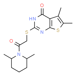 Piperidine, 1-[[(1,4-dihydro-5,6-dimethyl-4-oxothieno[2,3-d]pyrimidin-2-yl)thio]acetyl]-2,6-dimethyl- (9CI) picture