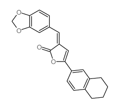 3-(benzo[1,3]dioxol-5-ylmethylidene)-5-tetralin-2-yl-furan-2-one structure