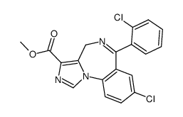 8-chloro-6-(2-chloro-phenyl)-4H-benzo[f]imidazo[1,5-a][1,4]diazepine-3-carboxylic acid methyl ester结构式